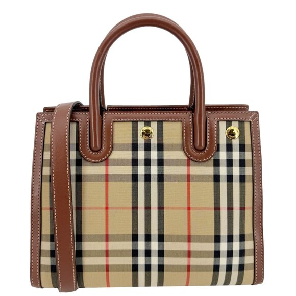 Burberry  Title Two Handle Vintage Check Canvas Tote Archive Beige - Picture 1 of 16